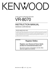 Kenwood VR-8070 Instruction Manual