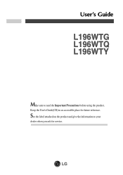 LG L196WTY-BF Owner's Manual (English)