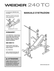 Weider 240 Tc Bench Italian Manual