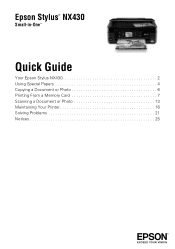 Epson Stylus NX430 Quick Guide