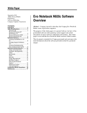 HP Evo Notebook n620c Evo Notebook N600c Software Overview