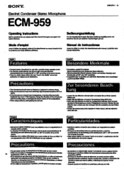Sony ECM-959 Users Guide