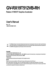 Gigabyte GV-RX19T512VB-RH Manual