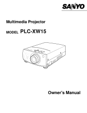 Sanyo PLC-XW15 Owners Manual