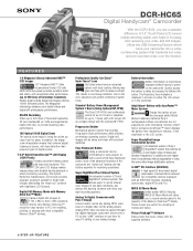 Sony DCR-HC65 Marketing Specifications