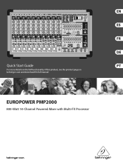 Behringer EUROPOWER PMP2000 Quick Start Guide
