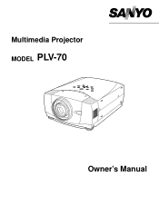 Sanyo PLV 70 Owners Manual