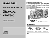 Sharp CD-ES66 CD-ES66 | CD-ES600 Operation Manual