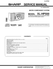Sharp XL-HP500 Service Manual
