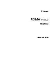 Canon PIXMA iP6000D iP6000D Quick Start Guide