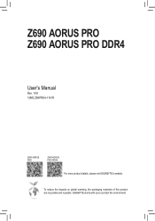 Gigabyte Z690 AORUS PRO DDR4 User Manual
