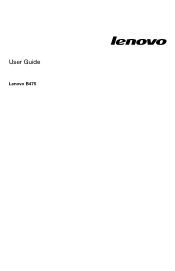 Lenovo B475 Lenovo B475 User Guide