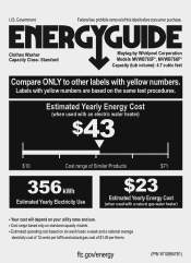 Maytag MVWB765FW Energy Guide