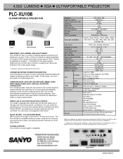 Sanyo PLC-XU106 Print Specs
