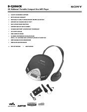 Sony D-CJ506CK Marketing Specifications