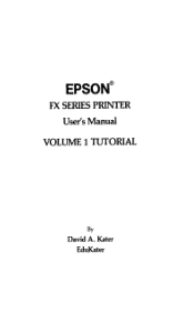 Epson FX-80 User Manual - FX-80/100 Vol. 1