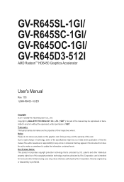 Gigabyte GV-R645SL-1GI Manual