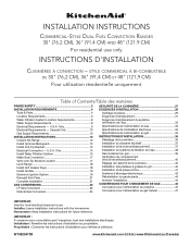 KitchenAid KDRS463VBK Installation Instructions
