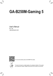 Gigabyte GA-B250M-Gaming 5 Users Manual