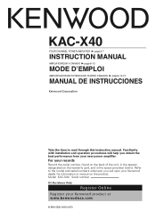 Kenwood KAC X40 Instruction Manual