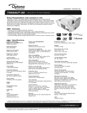 Optoma TX565UT-3D Datasheet