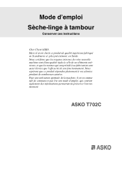 Asko T702C User manual Use & Care Guide Asko T702C FR
