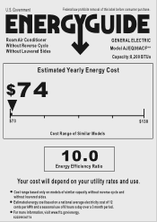GE AJEQ08ACF Energy Guide