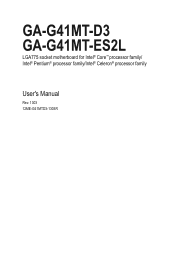Gigabyte GA-G41MT-D3 Manual