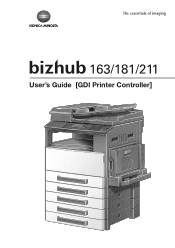 Konica Minolta bizhub 181 bizhub 181 GDI Print Controler User Manual