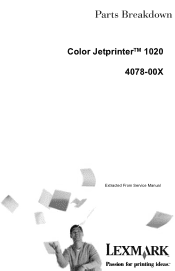 Lexmark 1020 Color Jetprinter Parts List