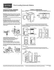 Maytag MHWE450WR Dimension Guide