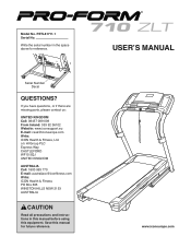 ProForm 710 Zlt Treadmill Uk Manual