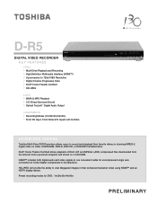 Toshiba D-R5 Printable Spec Sheet