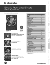 Electrolux EIED55HIW Product Specifications Sheet (English)
