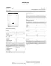 Frigidaire FFAD6022W1 Product Specifications Sheet