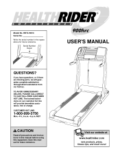 HealthRider 900hrc Treadmill English Manual