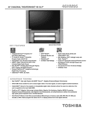 Toshiba 46HM95 Printable Spec Sheet