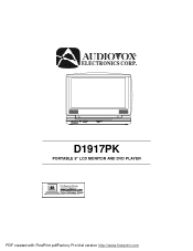 Audiovox D1917PK User Manual