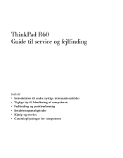 Lenovo ThinkPad R60e (Danish) Service and Troubleshooting Guide