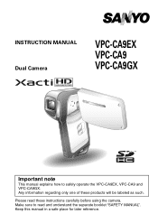 Sanyo VPC-CA9BK Instruction Manual, VPC-CA9EX