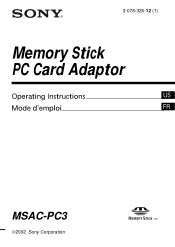 Sony MSAC-PC3 Operating Instructions