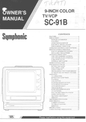 Symphonic SC91B Owner's Manual