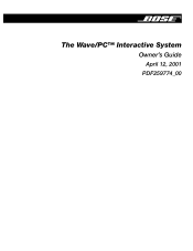 Bose Wave PCinteractive Owner's guide