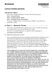 Lenovo IdeaPad U410 Ideapad U310, U410 Lenovo Limited Warranty & Product Specific Notices V1.0 (English)