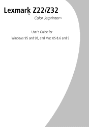 Lexmark Z32 Color Jetprinter User's Guide for Windows 95, Windows 98, and Macintosh OS 8.6 and 9