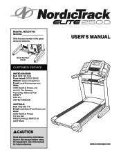 NordicTrack Elite 2500 Treadmill English Manual