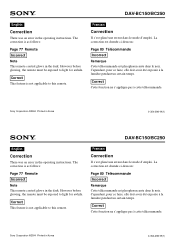 Sony DAV-BC250 Operating Instructions correction (pg.77: remote)