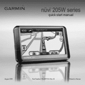 Garmin Nuvi 255W Quick Start Manual