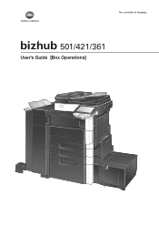Konica Minolta bizhub 501 bizhub 361/421/501 Box Operations User Manual
