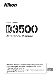 Nikon D3500 Reference Manual complete instructions - English